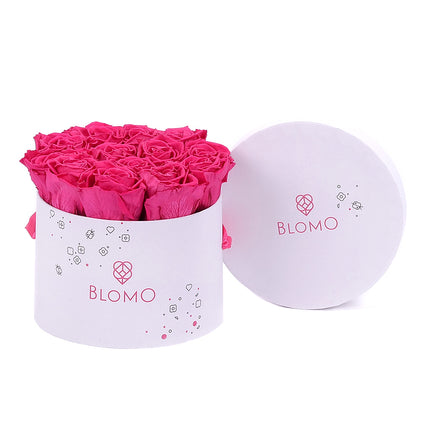 03101533_eterno-feher-blomo-dobozban-m-13-rozsa-monalisa-pink-framboise